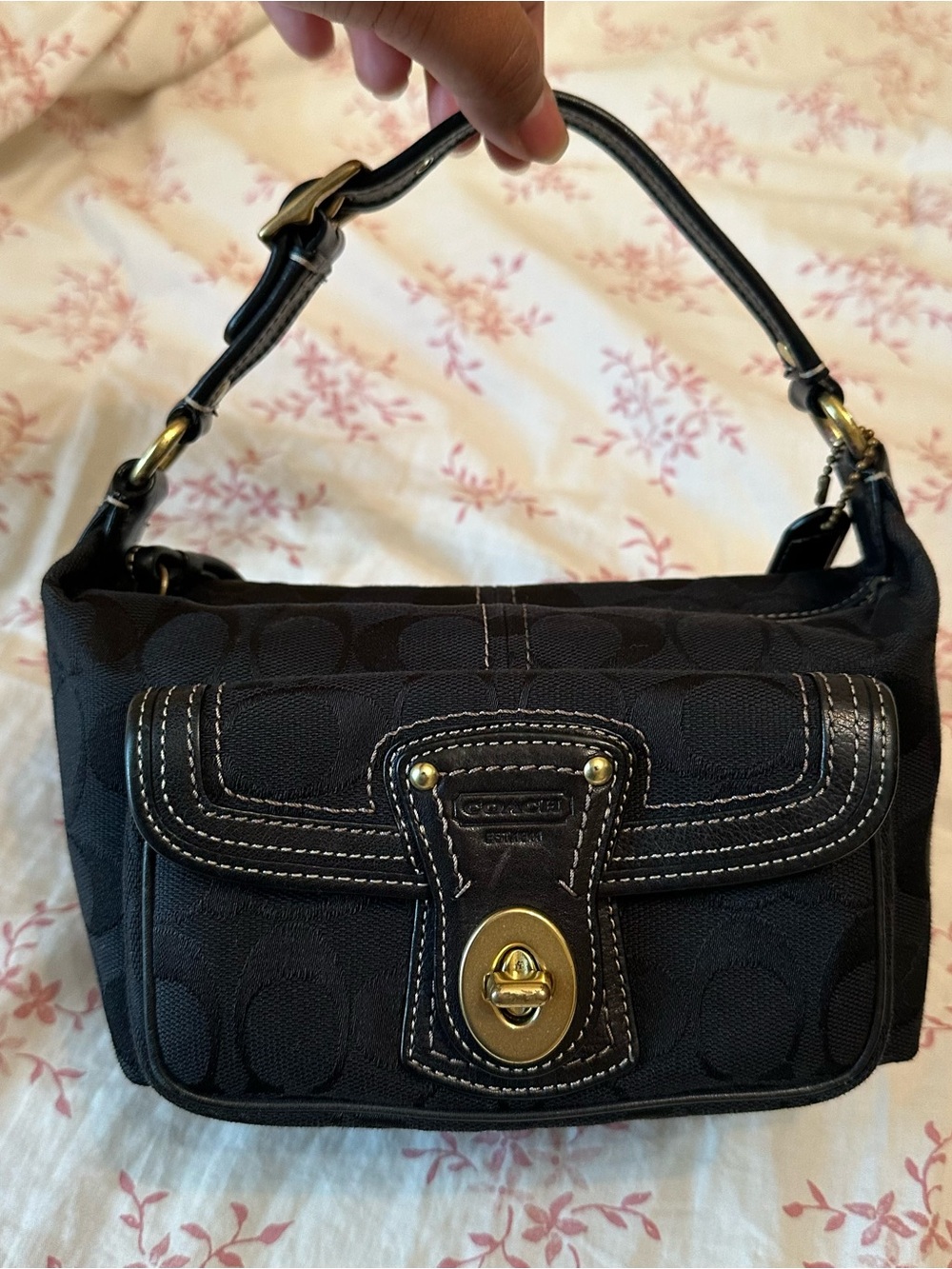 Y2K Coach 65th Anniversary Signature Legacy Turnlock Mini Bag